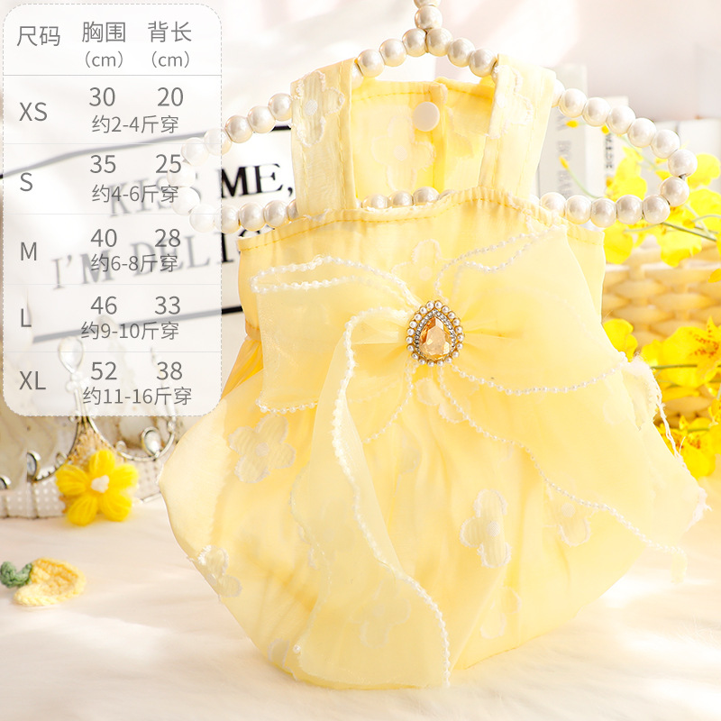 Dog Princess Dress Elegant Small Dog Apparel Spring Summer for Teddy Clothes