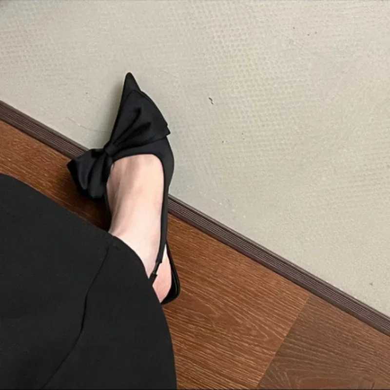 Wens Pumps Slip Wen Sandals Summer 2025 Pointed Toe Sier Party Shoes Womens Wens High H Bowknot Shoes Y250304