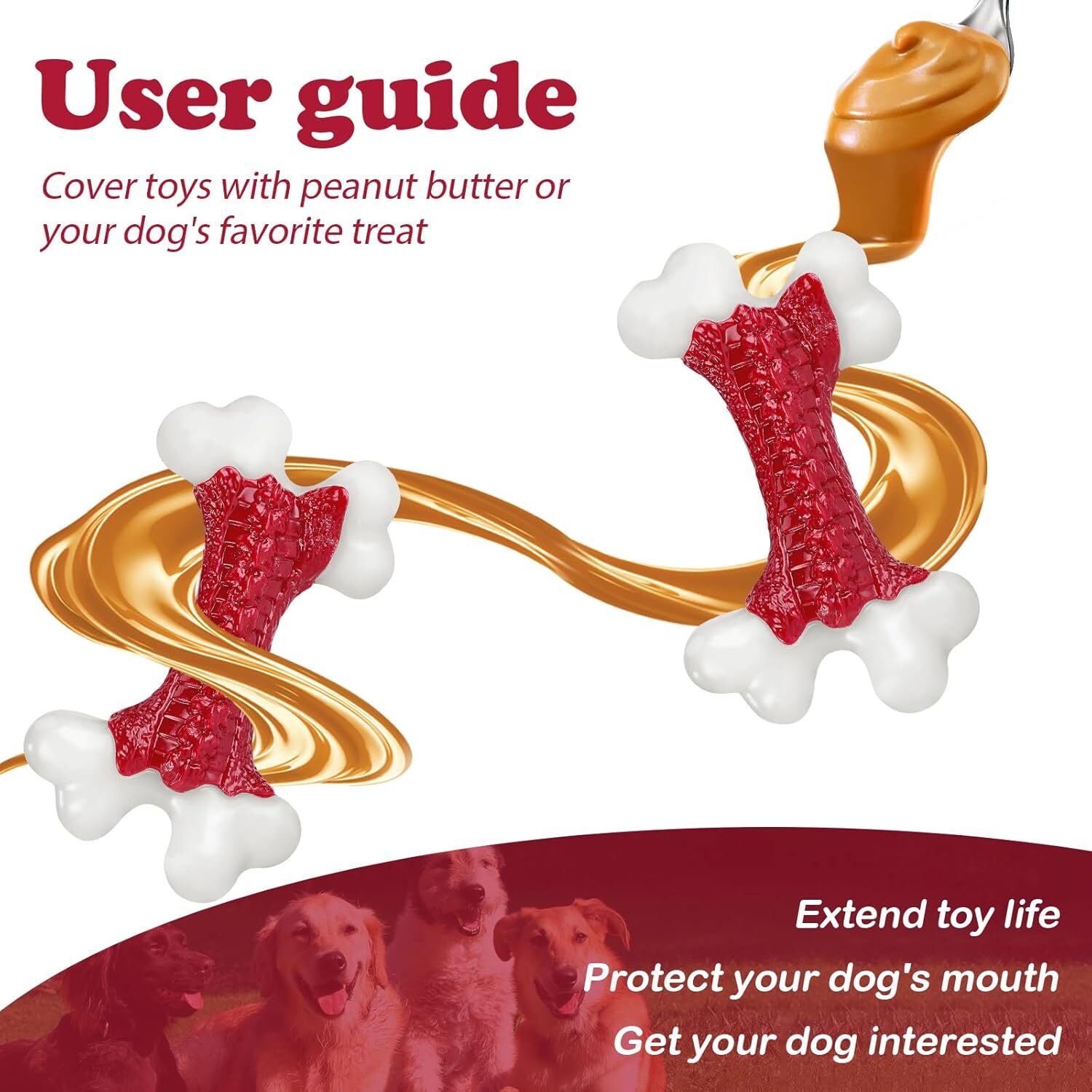 Kseroo Strong Dog Toy Large Dog Chewing Toy Bone Toy Nylon Dog Almost Unbreakable