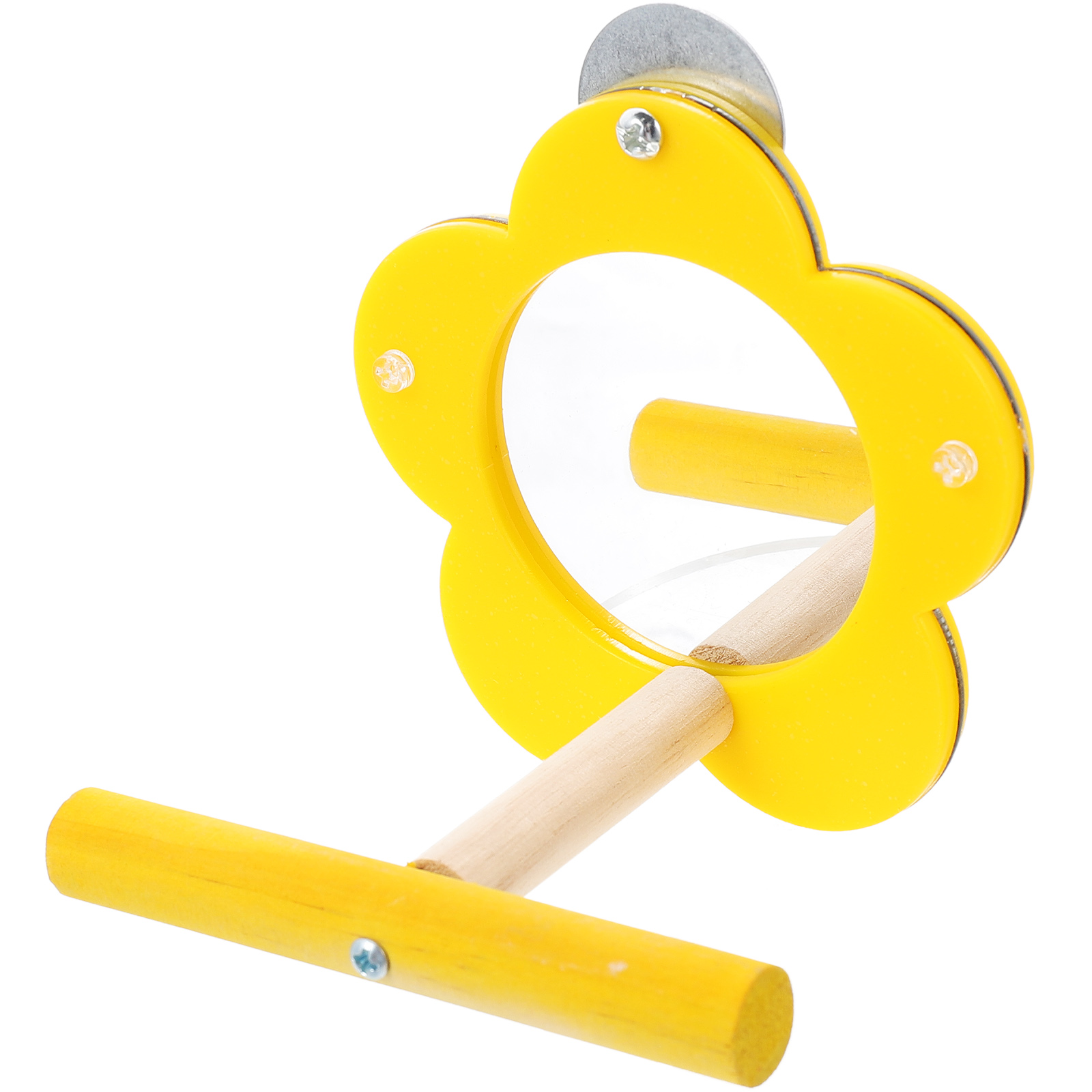 Toy Parrot Standing Stick Perch Decorative Funny Desktop Bird Supplies Yellow Wear-resistant Wooden