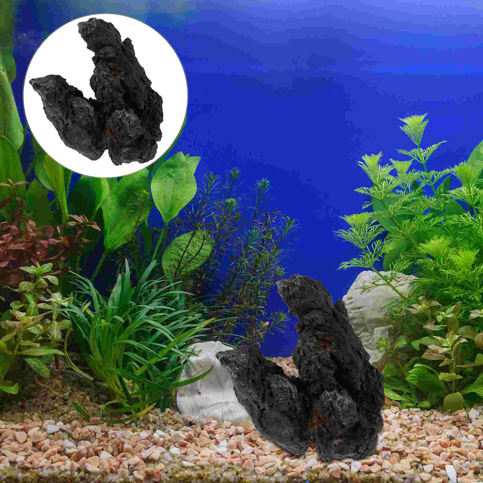 Aquarium Stone Ornaments Fish Tank Decor Realistic Terrarium Plants Resin Landscaping The Rock Glass View