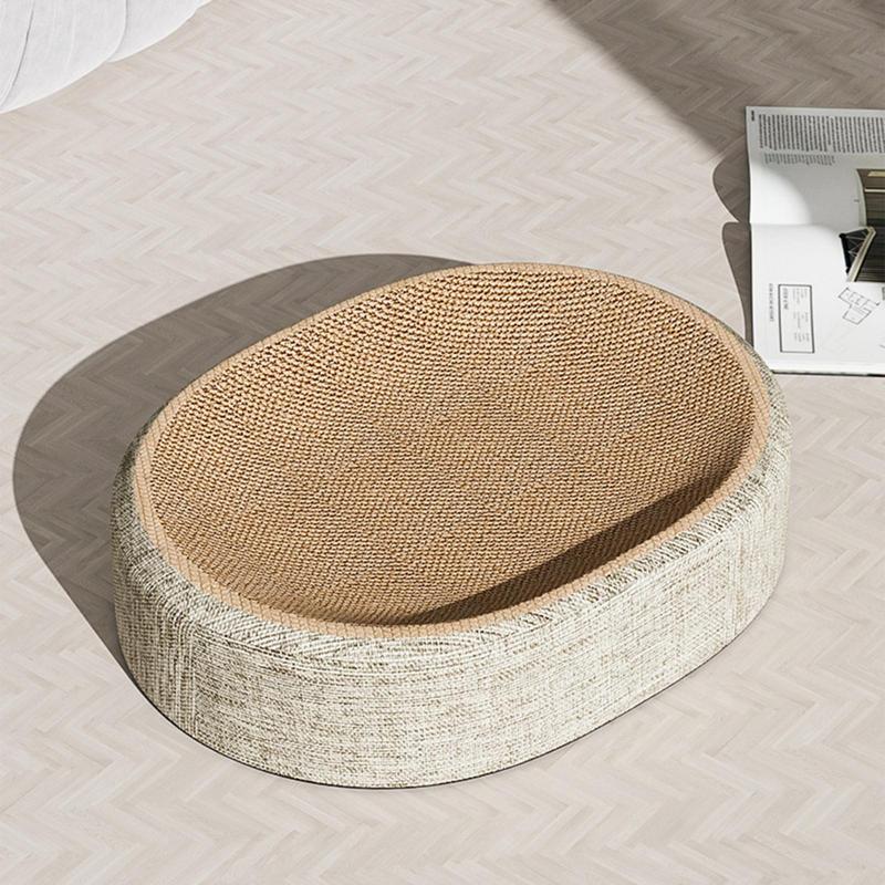 Oval Shape Scratch Pad For Cats sisal Scratching Cat Bed Multifunctional Pet Sleeping Mat Cat Scratch Bed For Cats To Rest