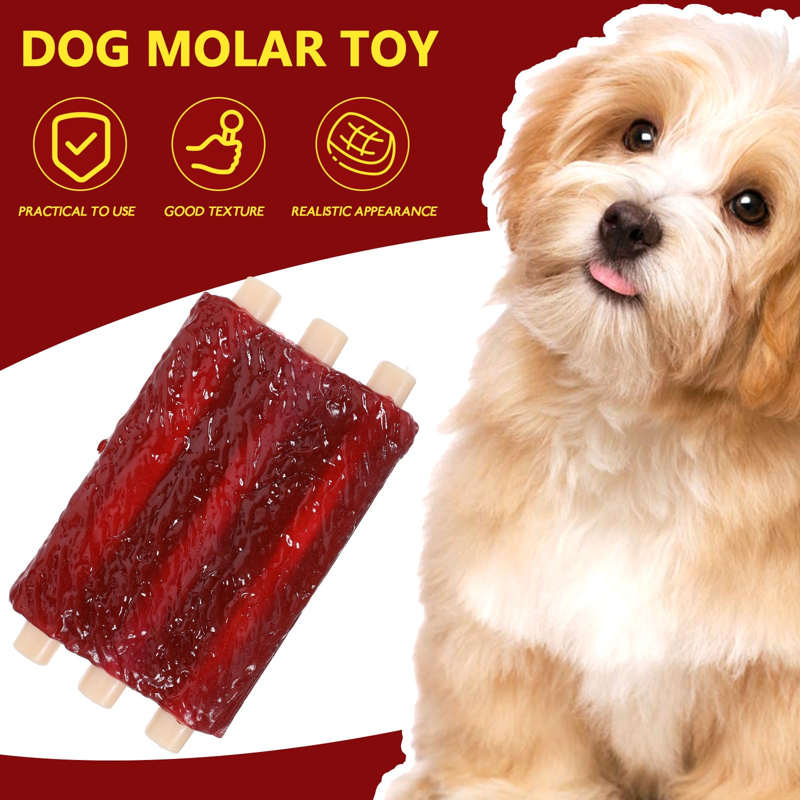 Dog Rib Toys Pet Teething Toys Ribs Chew Toys Cartoon Squeaky Dog Toys Dog Teething Chew Toys for Pet Dog Toys