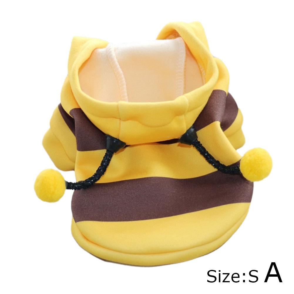 1pc Bee Pet Puppy Coat Apparel Outfit Fleece Clothes Costume Hoodie Dog Halloween Dog Sweater Fancy Cat Cosplay Hoodies J4T6