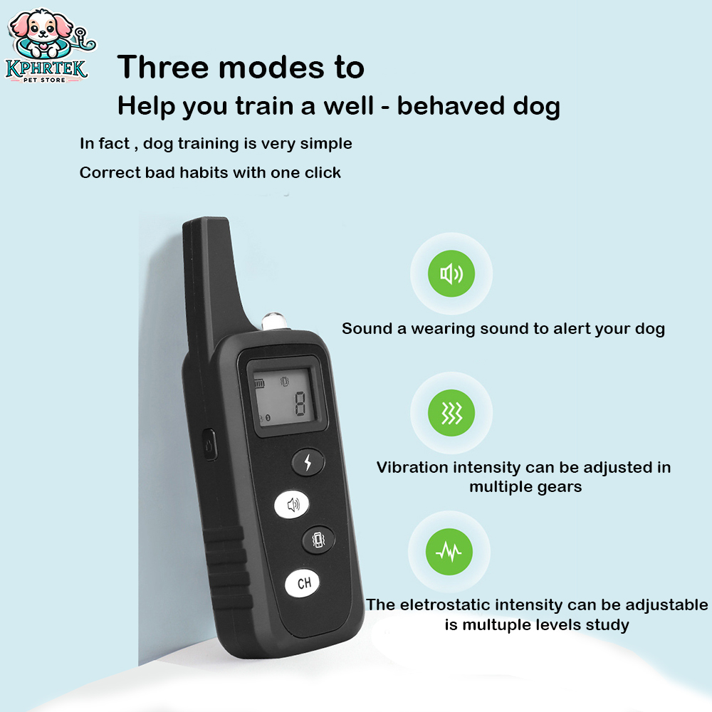 For 3 Dogs Pet Trainer 1000M Remote Control Training Electric Shock Collar Anti- Dog Barking Collar