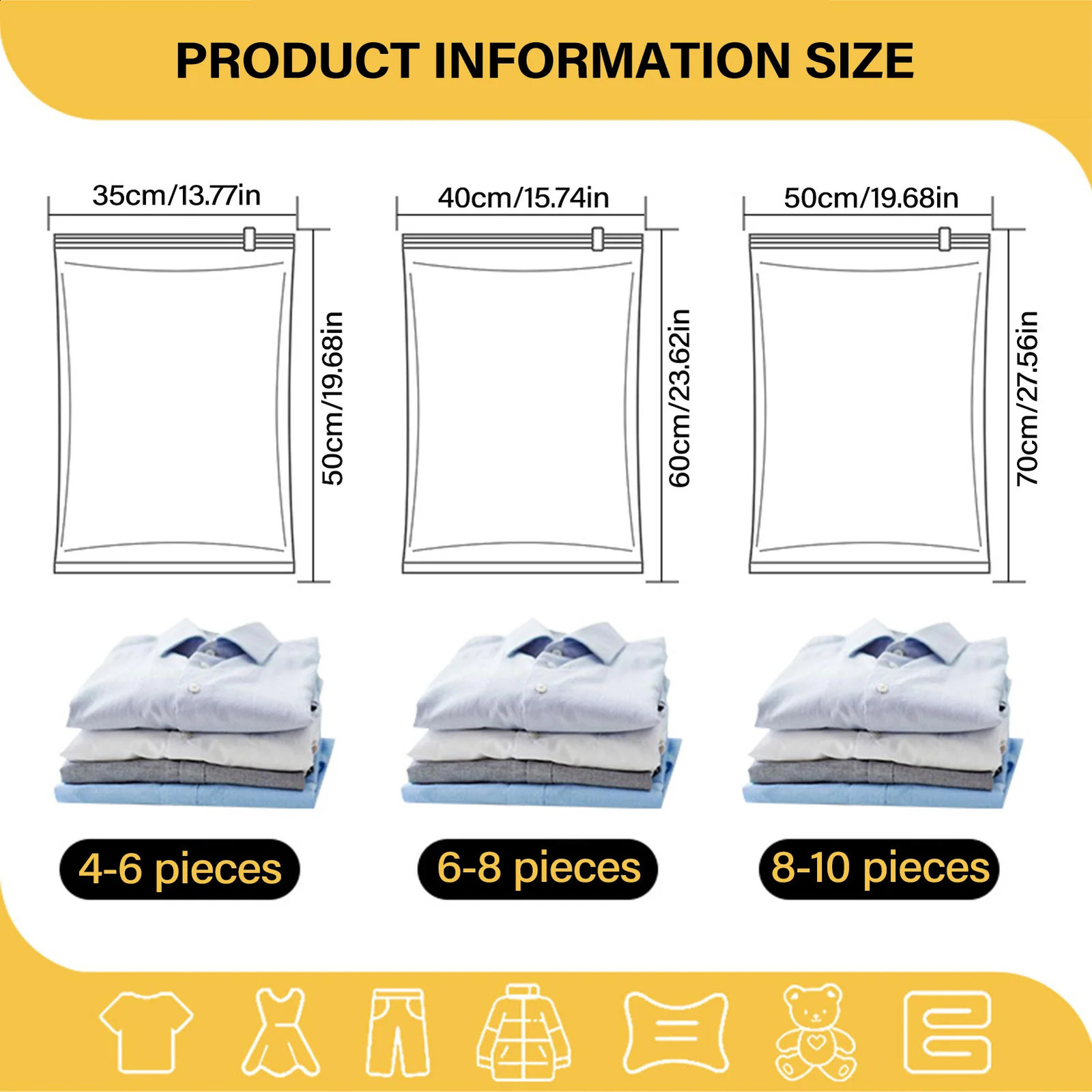 Ship from US 12 Squeezing Travel Vacuum Space Protection Bags Save for Home Moving Academy in Your Luggage n 250305FBB