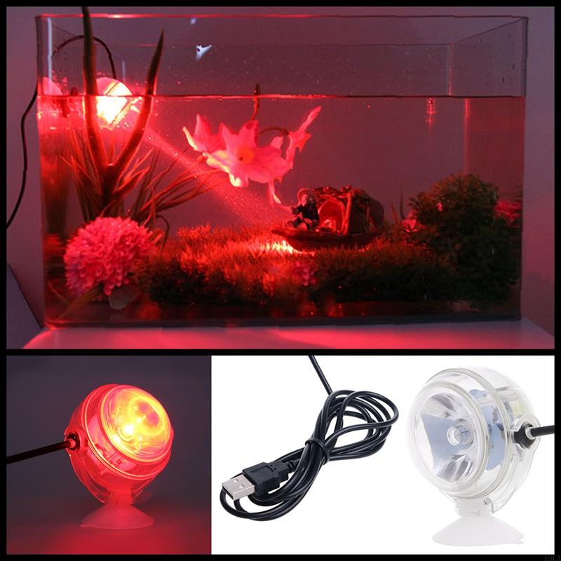 2025 New LED Aquarium Light Fish Tanks Waterproof Spotlight Lighting Mini Lamp with Suction Cup USB Plug Easy Use