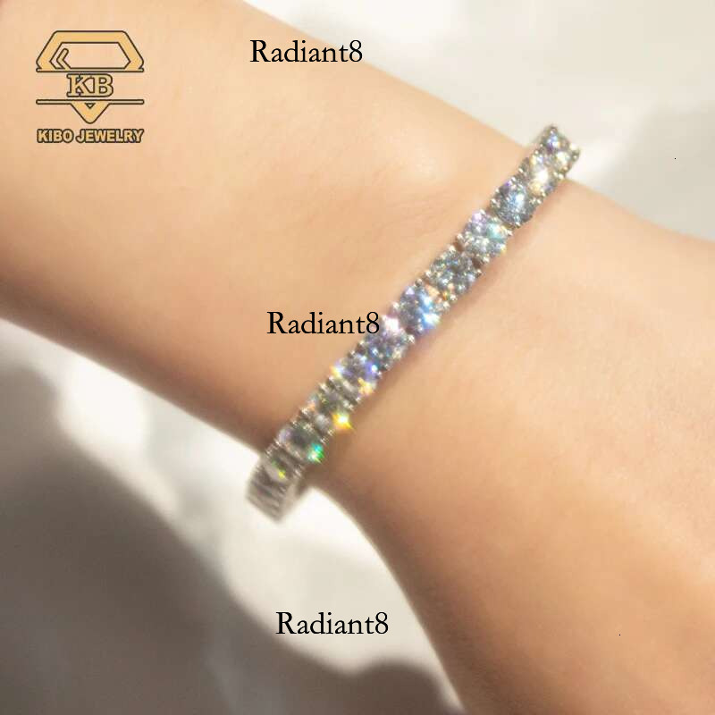 Kibo sier Men's Accessories Width 2-6.5mm D Color VVS1 Sier for Women Moissanite Tennis Chain Bracelet