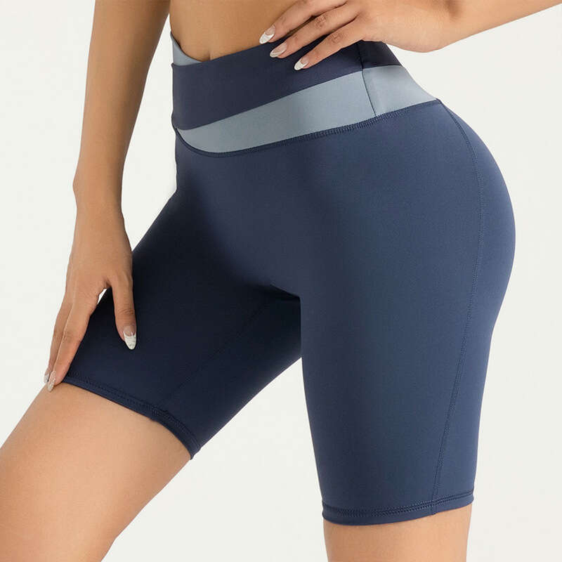 Summer Colored Leisure Sports Fitness Shorts, High Elastic Nude Yoga Clothing Shorts For Women KLMY