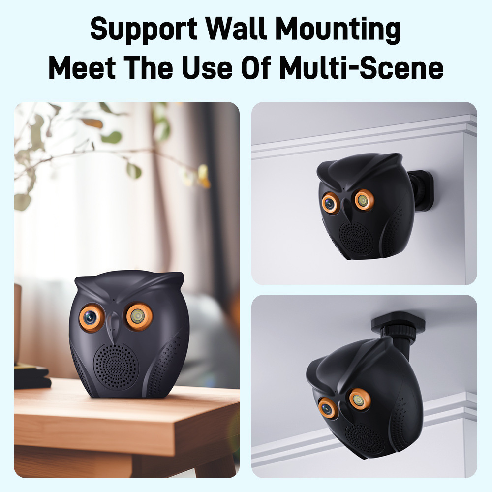 Owl-Shaped Smart Security Camera & Bluetooth Speaker | 1080P HD, Voice Alarm, Night Vision, WiFi Remote, Cloud/TF Storage (2 Colors)