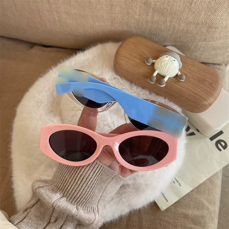 Children letter sunglasses Fashion girls cat eye frame sunglass goggles kids UV 400 Protective eyewear boys beach holiday sunblock S3187 Z260305