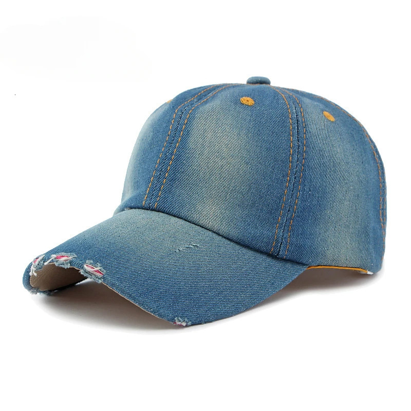 Washed Denim Baseball Cap Mens and Women Outdoor Sunscreen Visor Retro Old Cap Casual Jeans Sport Street Dance Hip Hop Sun Hat 250304