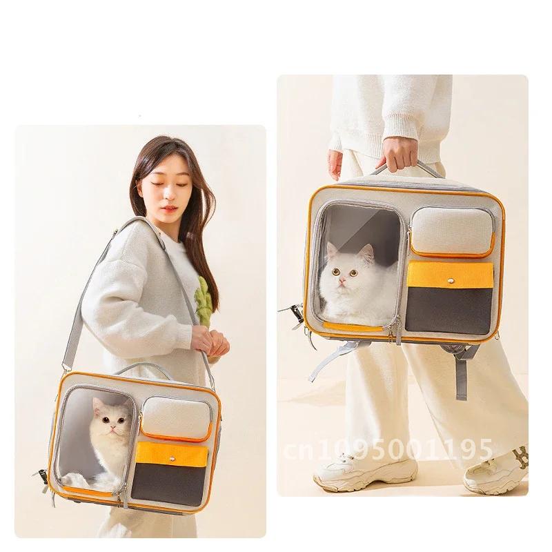 Breathable,Cat Pet Transport Backpack,Portable Travel Bag,Large and Capacity,Three Sides durable Multifunctional Backpack,Thick