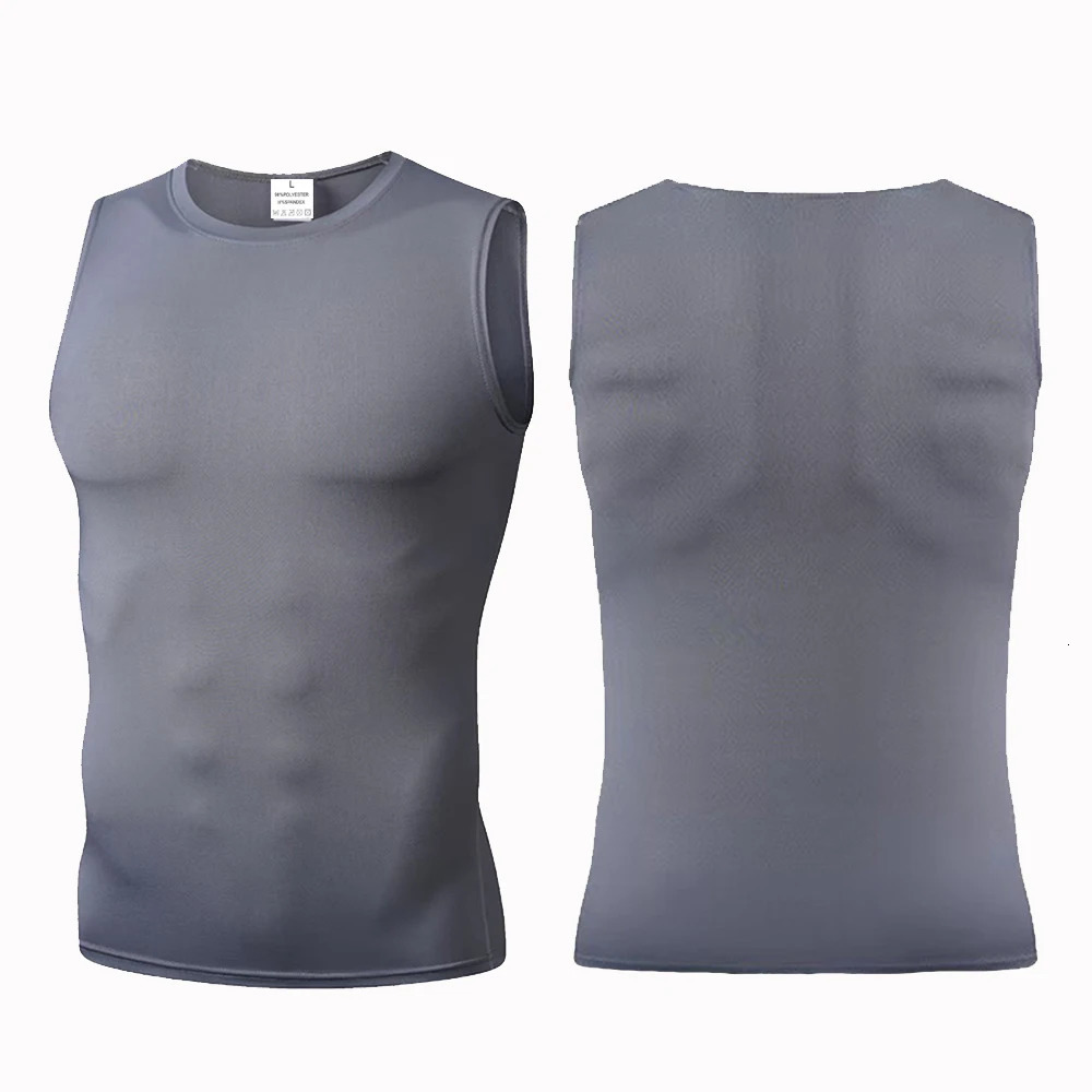 Mans Compression Tank Top Men Gym Shirt Sleeveless Quick Dry Sportswear Male Fitness Bodybuilding Vest Workout Muscle Top 250304
