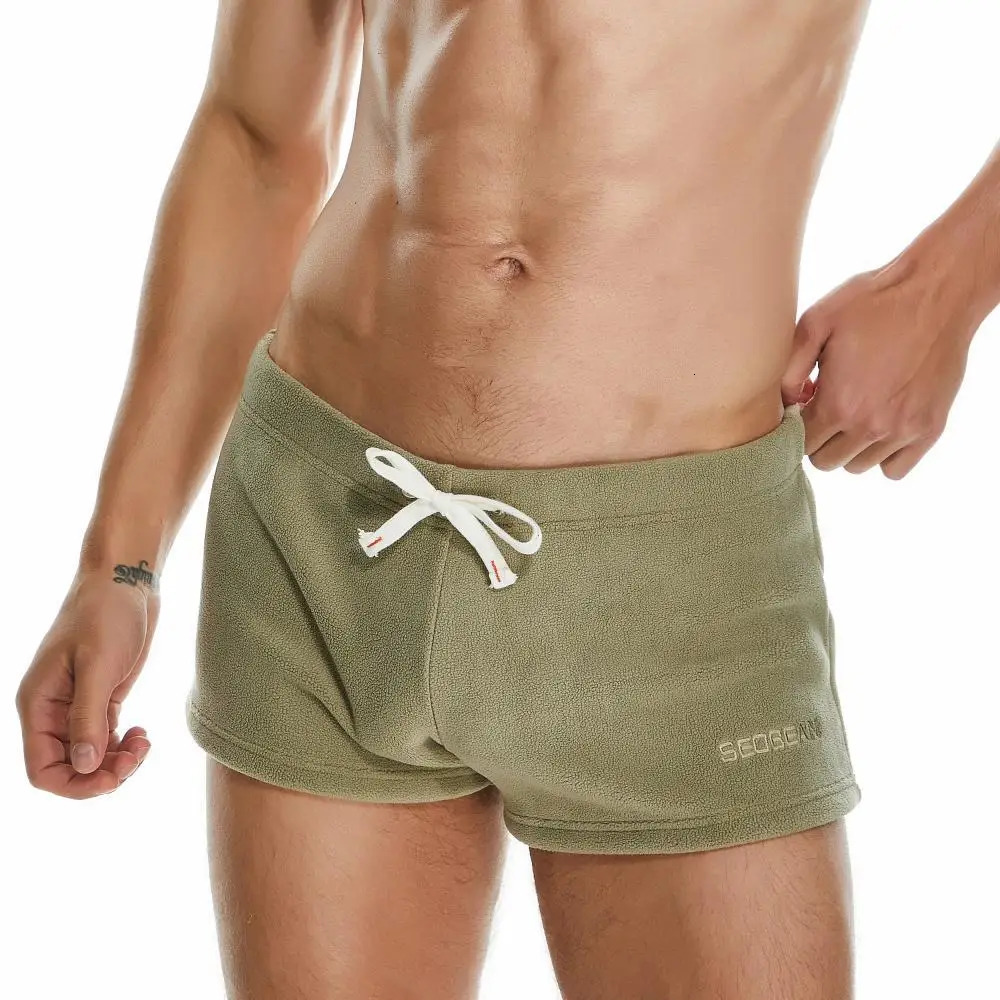 SEOBEAN Mens Pajamas Shorts Sleep Bottoms Boxer Homewear Underwear Gym Fitness Drawstring for Man 250224