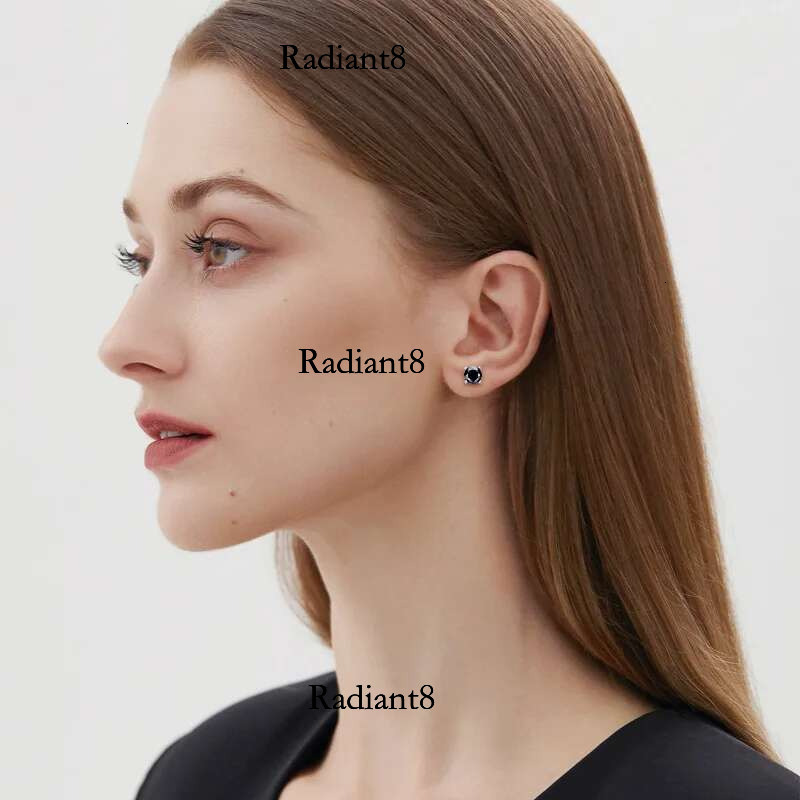 Promotion 0.3-2CT Black Moissanite Stud Earrings for Women Man Sterg Sier Wedding Party Daily Wear Jewelry Gift
