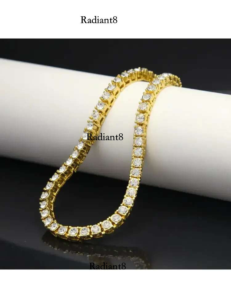 Hip Hop Bg Cubic Zirconia Bracelet Tennis Bracelets Iced Out Women Men 1 Row 5mm k Chain Jewelry Gold Color Black
