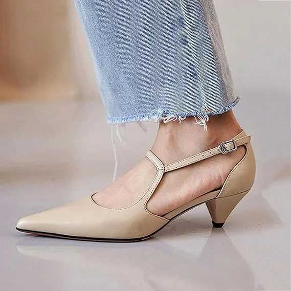 Pointed Toe Big Size Shoes Wans Slippers Shallow Med 2024 Rubber Head H PU Fretwork Spike Pointed Toe Shoes Big Size W Y250304
