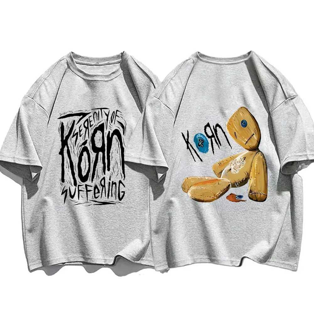 Korn Rock Band Printed T-Shirt Korn WORLD TOUR Music T Shirt for Men Women Loose Short Sleeve Summer Casual Hip Hop StreetwearT250305