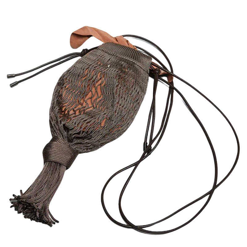 Spring/summer New Niche Design Woven Fishing Net Hollow Woven Lantern Octopus Net Pocket Bag Personalized Women's Bag 250315