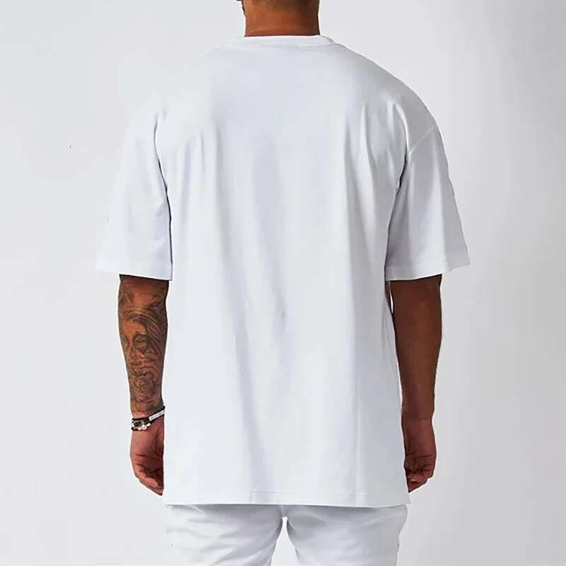100% pure cotton T-shirt for men and women, high-quality, solid color, casual basic clothing, plus size, short sleeved, black and white