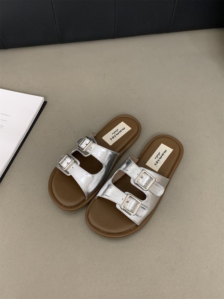 Free Shipping 2025 new slides designer Slippers for womans flat sandals fashion black slipper outdoor Indoor buckle women shoes