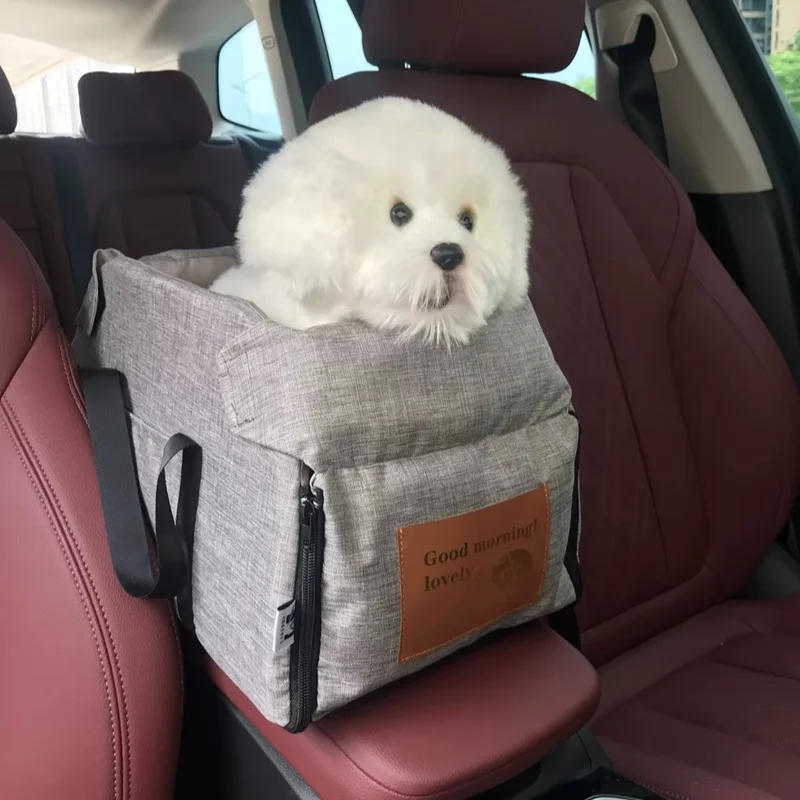 Pet Dog Car Seat Cat Carrier Booster Seat on Armrest Travel Bags for Cats Dogs with Easy Carrying Strap Travel Car Carrier