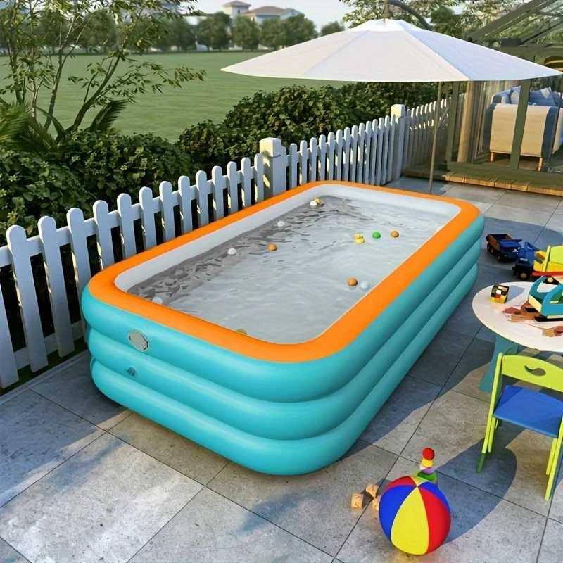 Easy-Setup Inflatable Swimming Pool for Family Fun - Durable Pvc Perfect for Backyard Water PartiesXJ250305