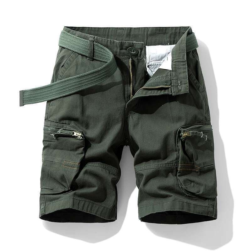 High-End Casual 2024 Summer Large Pocket Outdoor Work Clothes Men's Loose Straight Shorts