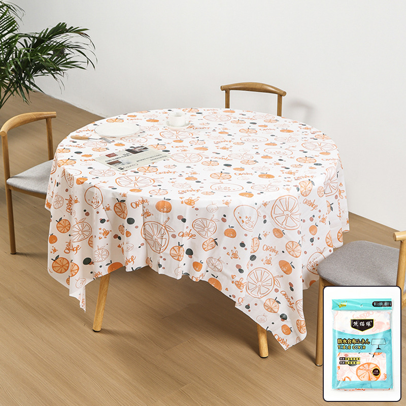 Portable Pastoral Style Disposable Plastic PE Square Thickened Tablecloth