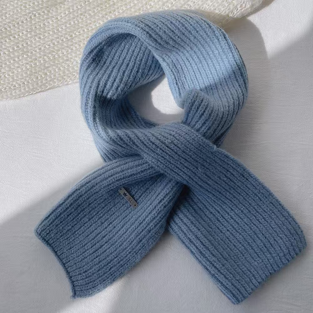 K044 New wool blended solid color high-end crossover lazy scarf versatile women's autumn and winter warm outer scarf