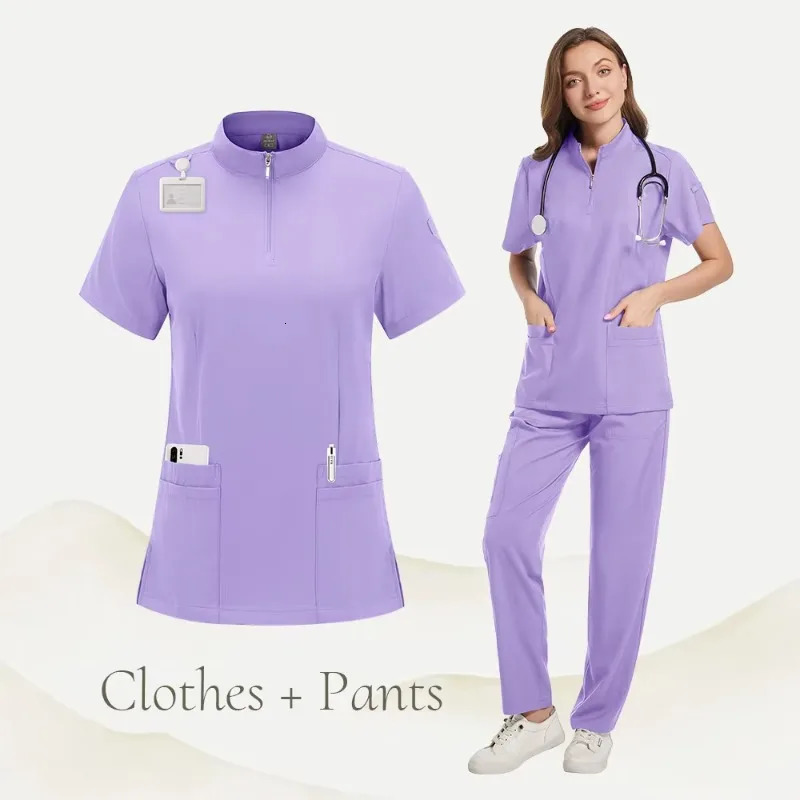Hospital Scrub Suits Nurse Uniform Women Clothing for Doctor Scrub Set Beauty Work Clothes Surgery Top Pants 250304
