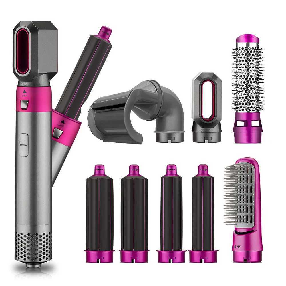 Electric Hair Dryer Brush Negative Ions Blow Dryer Comb 8 In 1 Hair Styler Hairdryer Hair Blower Brush Salon Dryers Curling IronXJ250305