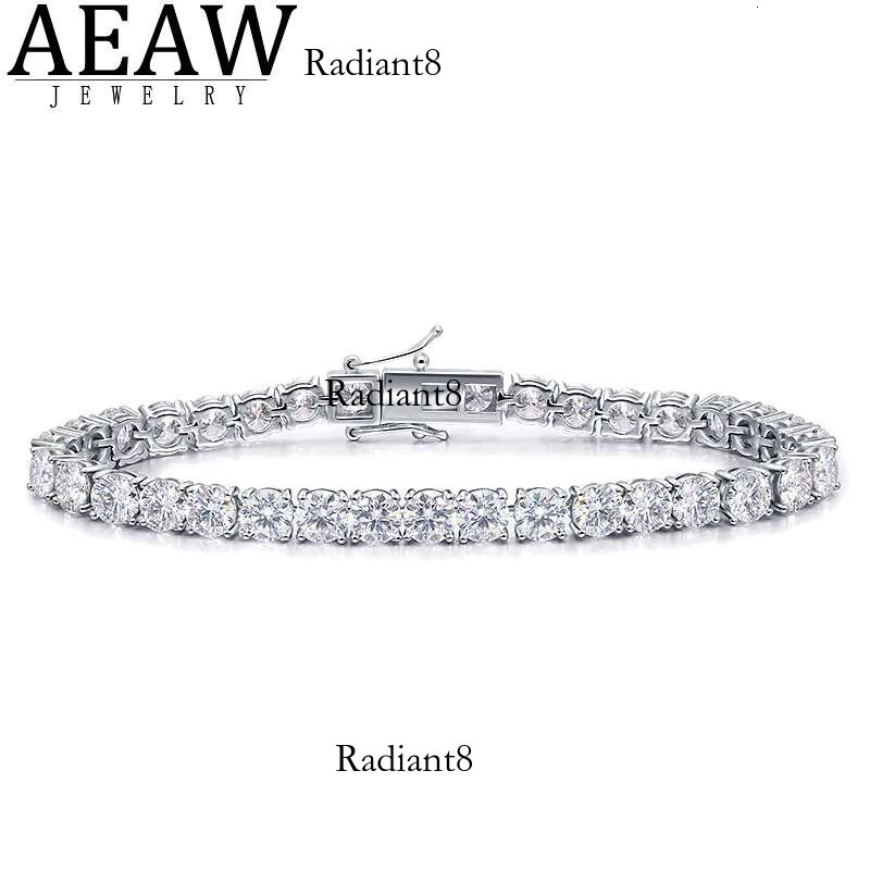 AEAW Platinum Plated Sier 12.4CTW 18CM Length 4mm F Near Colorless Moissanite Tennis Bracelet for Women
