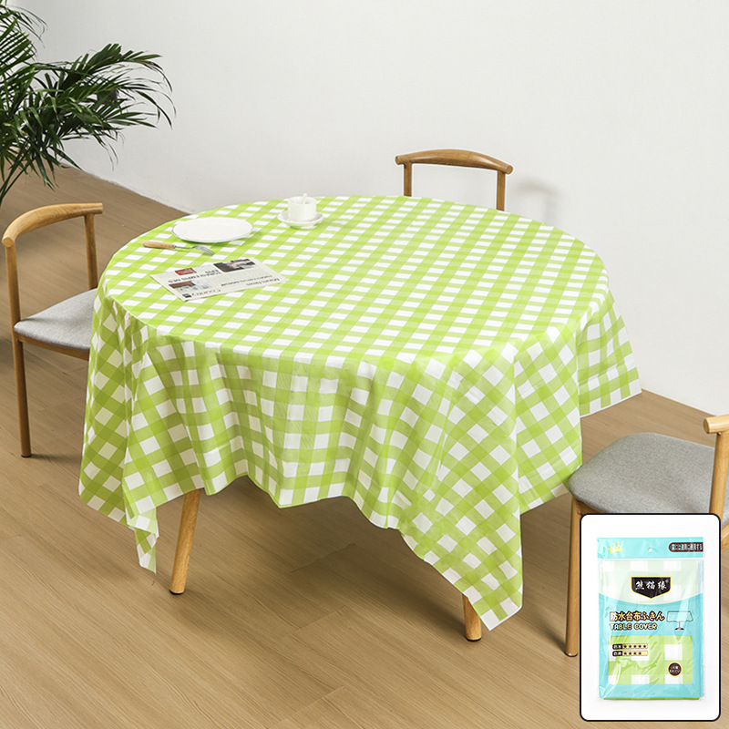 Portable Pastoral Style Disposable Plastic PE Square Thickened Tablecloth