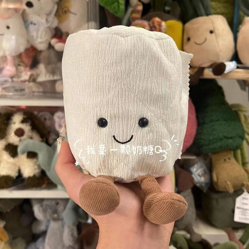 15cm Jelly Cat Creative Toilet Paper Modeling Doll Roll Paper Cute Funny Doll Pendant Plush Toys Holiday Gifts.