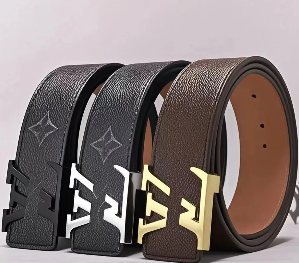 Designer Fashion Big buckle genuine leather Belt orange box men women high quality new mens Belts