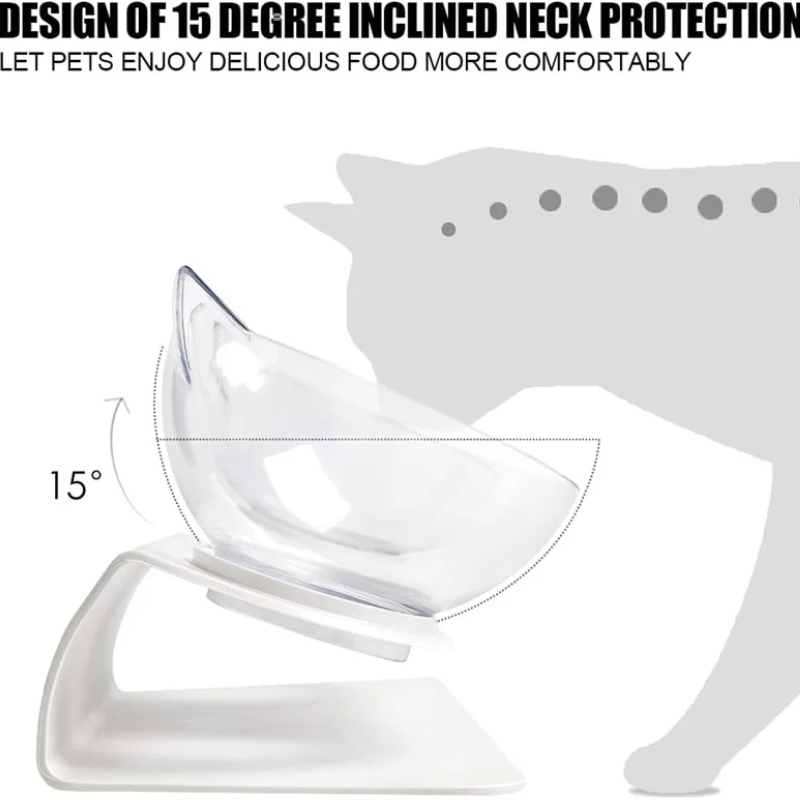 Non-slip Double Elevated Cat Bowls with Stand,Free Catnip,Neck Guard Pet Feeder Bowl for Cat，Water and Feeding Supplies for Pets