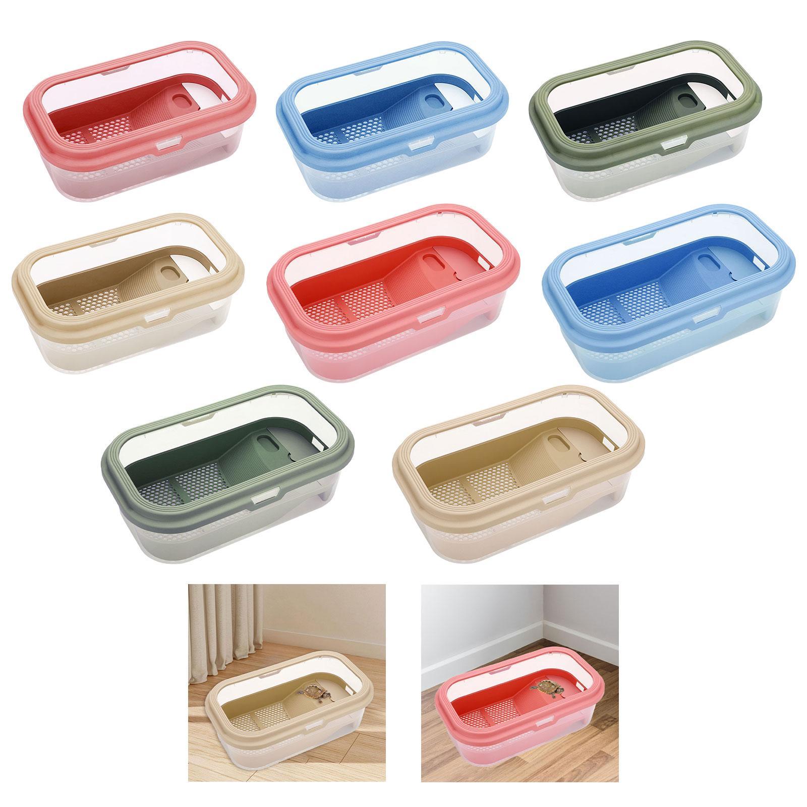 Small Turtle Tank Breeding Basking Ramp Case Indoor Decor Container Detachable for Hermit Crab Snail Terrapin Tortoises Crayfish