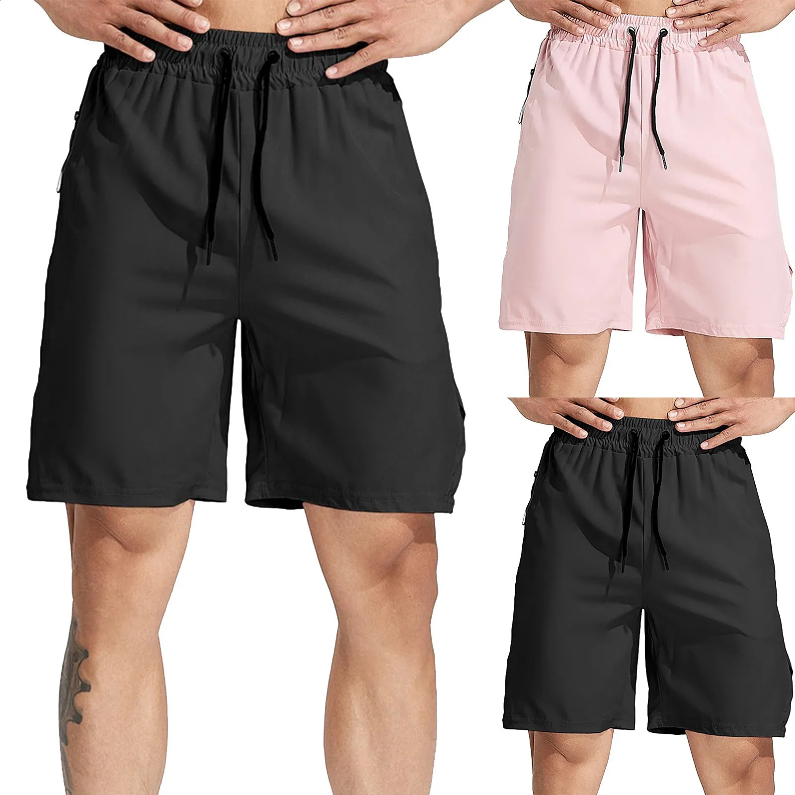 Swimming Trunks for Men Mens Summer Fitness Sports Leisure Solid Color Black Single Layer Athletic Shorts Big And Tall Z260314