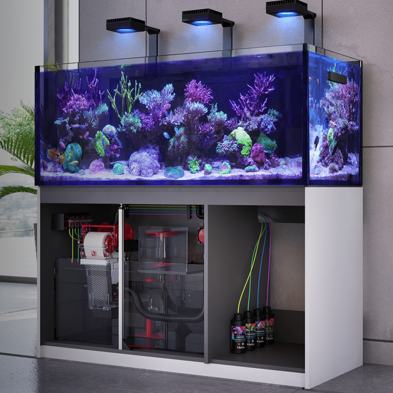 Red Sea fish tank luxury set large living room seawater partition coral ultra-white glass bottom filter aquarium