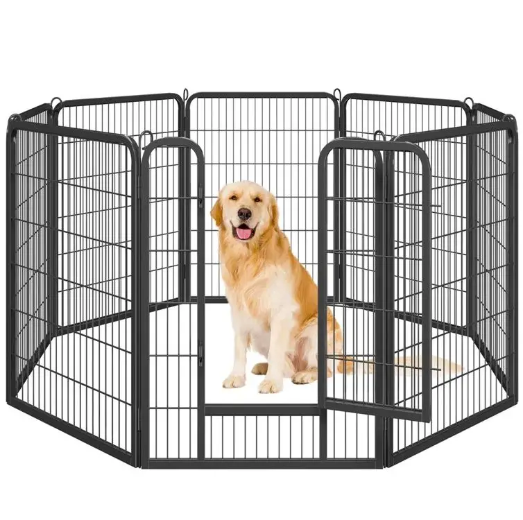Unique design pet dog kennel metal animal cage cover for run outdoor house protective door removeable training pet behavior 2023