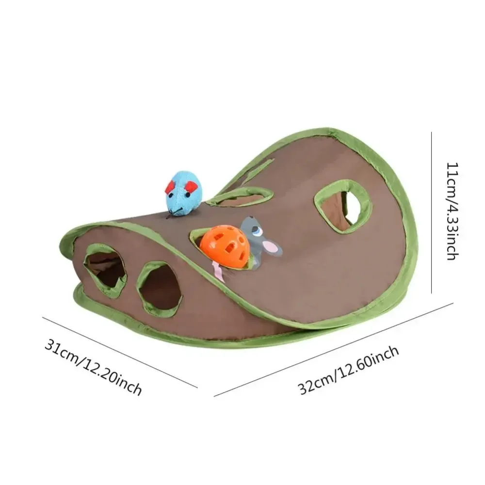 Cat Tunnel Portable Mouse Cats Toys Cat Supplies Pet Cat Mice Game Foldable Nine-hole Mouse Hunt Toys Pet Products Kitten Toys