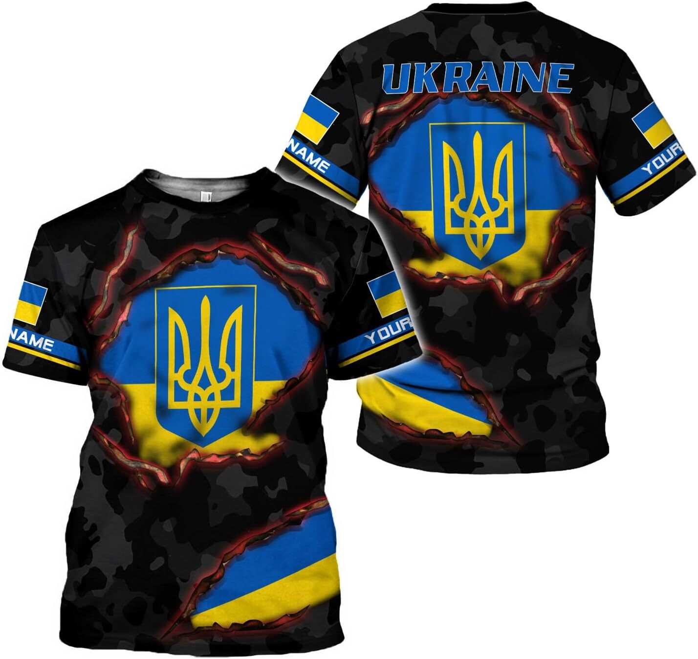 Mens T shirt Personalized Name Ukraine Shirt 3D, Ukraine Tshirt Unisex for Men and Women, Customized Ukrainian 8 Multicolor tee Casual tops summer clo
