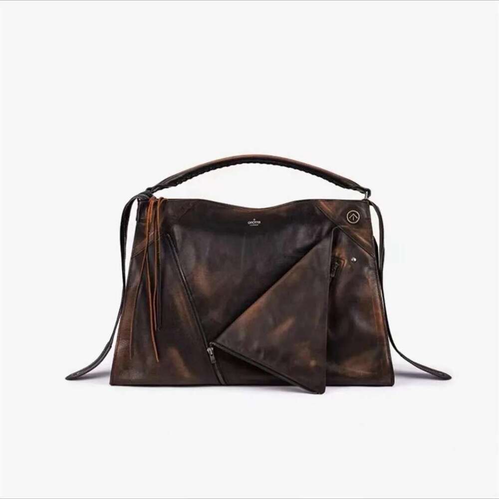 New Lapel Leather Large Capacity Simple Commuter Hand Bill Shoulder Crossbody Bag