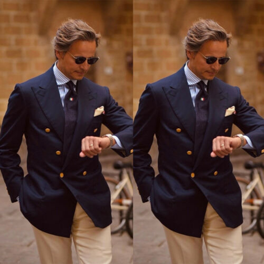Mens Blazer Sets Suits Casual Blazer Business Turndown Collar Double Breasted Blazer Suit for Work and Daily Wear 240810