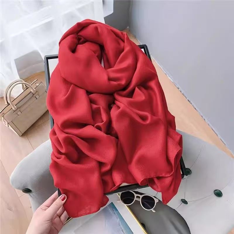 T230 cotton and linen scarf female 2024 new autumn and winter warm long literary solid color shawl fashionable all-match neck scarf