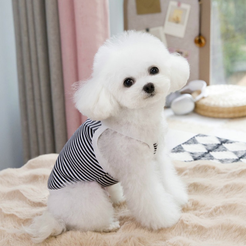 Fashion Pet Dog Suspender Vest Spring Thin Dog Clothes Cute Striped Puppy Shirt New Cat Vest Pet Apparel Bichon Frise Costumes