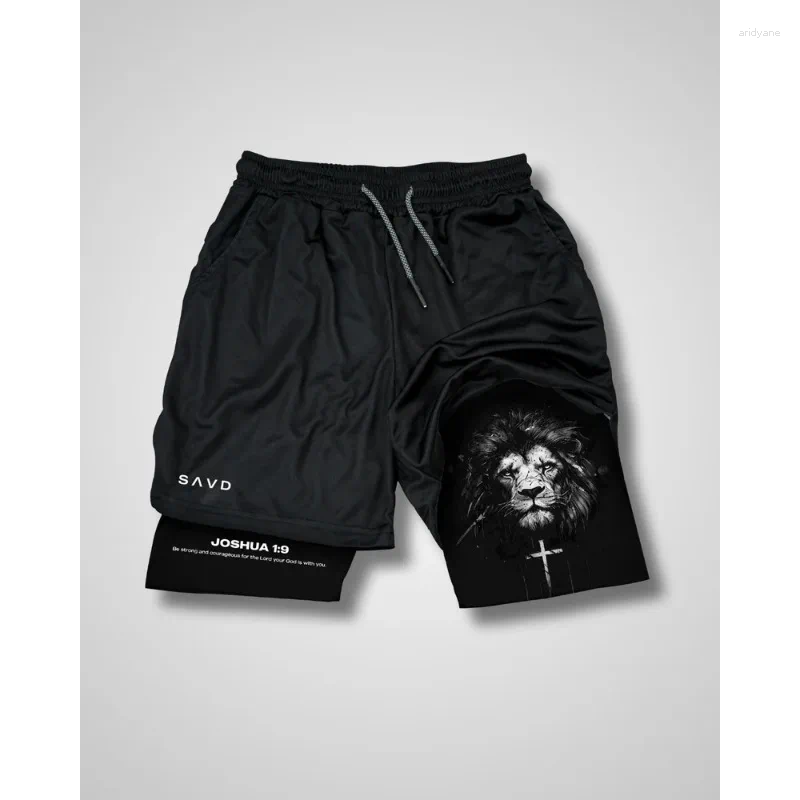 Men's Sleepwear Classic Brand SAVD High Street Large Pattern Letter Print Gram Heavy Woven Quick Dry Casual Sports Shorts