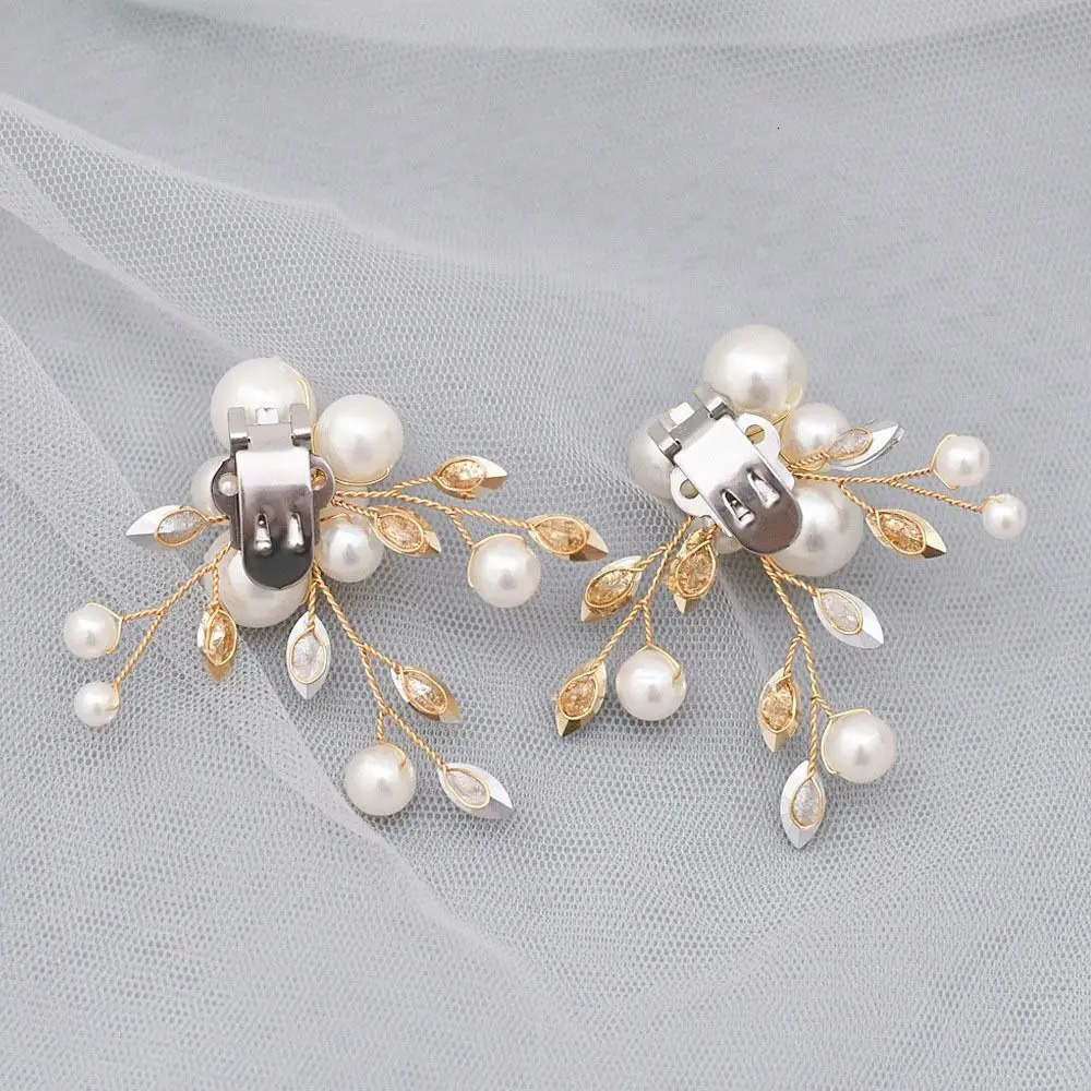 1PC Removable Wedding Shoes Decorations Bag PendantBrooch Crystal Pearls Charm Buckle Handmade Alloy Flower Shoes Clip 250218